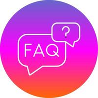 Faq Line Gradient Circle Icon vector