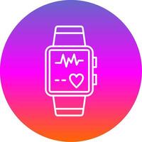 Smart Watch Line Gradient Circle Icon vector