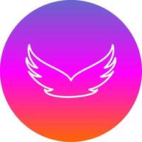 Wings Line Gradient Circle Icon vector