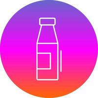 Milk Bottle Line Gradient Circle Icon vector