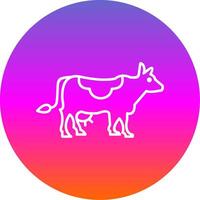 Cow Line Gradient Circle Icon vector