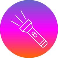 Flashlight Line Gradient Circle Icon vector