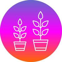 Grow Plant Line Gradient Circle Icon vector