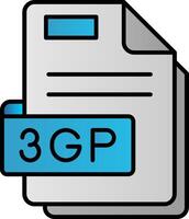 3gp Filled Gradient Icon vector