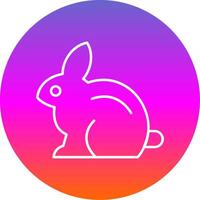 Rabbit Line Gradient Circle Icon vector