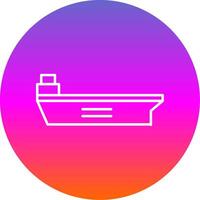 Aircraft Carrier Line Gradient Circle Icon vector