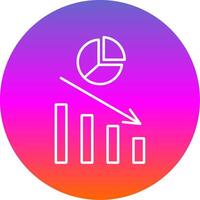 Pie Chart Line Gradient Circle Icon vector