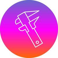 Caliper Line Gradient Circle Icon vector