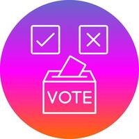 Vote Yes Line Gradient Circle Icon vector