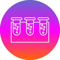 Test tube Line Gradient Circle Icon vector