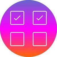 Check Box Line Gradient Circle Icon vector