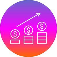 gráfico línea degradado circulo icono vector