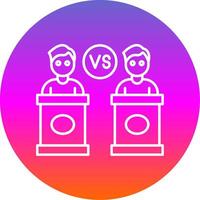 Debate Line Gradient Circle Icon vector