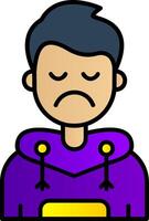 Sad Filled Gradient Icon vector