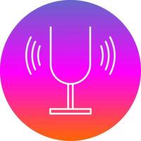 Tuning Fork Line Gradient Circle Icon vector