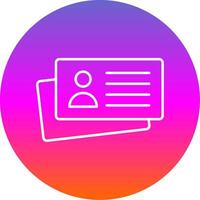 Business Card Line Gradient Circle Icon vector