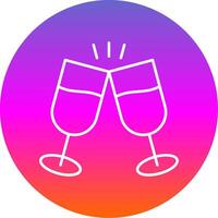 Cheers Line Gradient Circle Icon vector