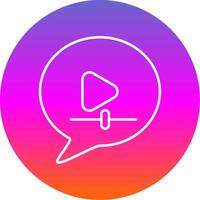 Video Message Line Gradient Circle Icon vector