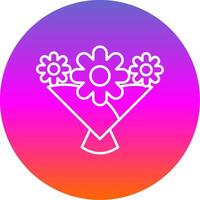 Flower Bouquet Line Gradient Circle Icon vector