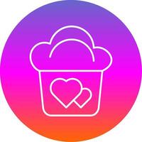 Muffin Line Gradient Circle Icon vector
