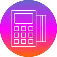 Pos Terminal Line Gradient Circle Icon vector