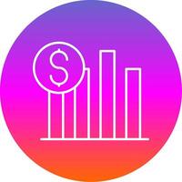 Sales Line Gradient Circle Icon vector
