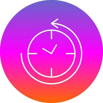 Anti Clockwise Line Gradient Circle Icon vector