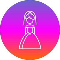 Bride Line Gradient Circle Icon vector