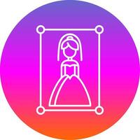 Boda fotografía línea degradado circulo icono vector