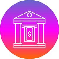 Cash Withdraw Line Gradient Circle Icon vector
