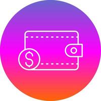 Purse Line Gradient Circle Icon vector