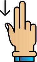 Two Fingers Down Filled Gradient Icon vector