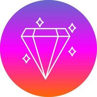 Diamond Line Gradient Circle Icon vector