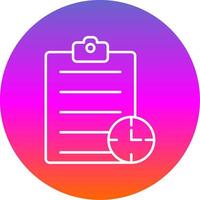 Waiting List Line Gradient Circle Icon vector