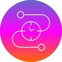 hora línea línea degradado circulo icono vector