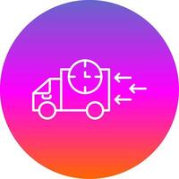 Fast Delivery Line Gradient Circle Icon vector