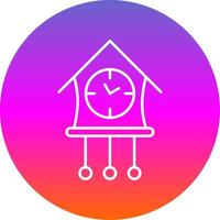 Cuckoo Clock Line Gradient Circle Icon vector