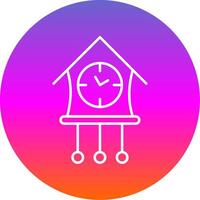 cuco reloj línea degradado circulo icono vector