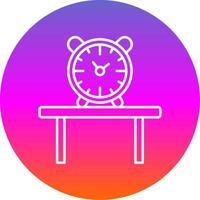 Table Watch Line Gradient Circle Icon vector