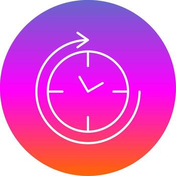 Clockwise Line Gradient Circle Icon vector