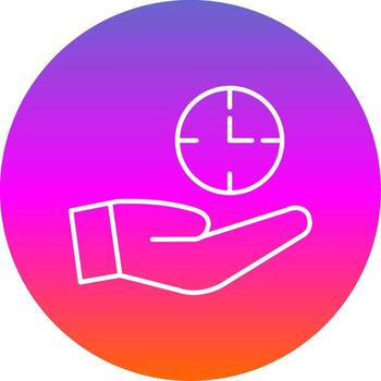 Save Time Line Gradient Circle Icon vector