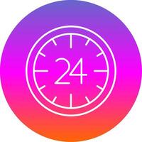 24 Hours Line Gradient Circle Icon vector