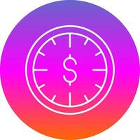 hora es dinero línea degradado circulo icono vector