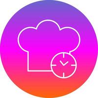 Kitchen Timer Line Gradient Circle Icon vector