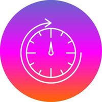 Round Clock Line Gradient Circle Icon vector