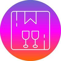 Fragile Line Gradient Circle Icon vector