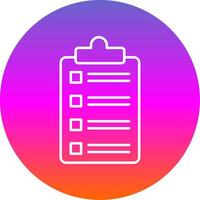 Checklist Line Gradient Circle Icon vector