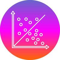 Scatter Graph Line Gradient Circle Icon vector