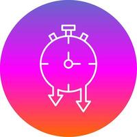Timer Line Gradient Circle Icon vector