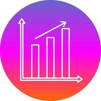 Bar Chart Line Gradient Circle Icon vector